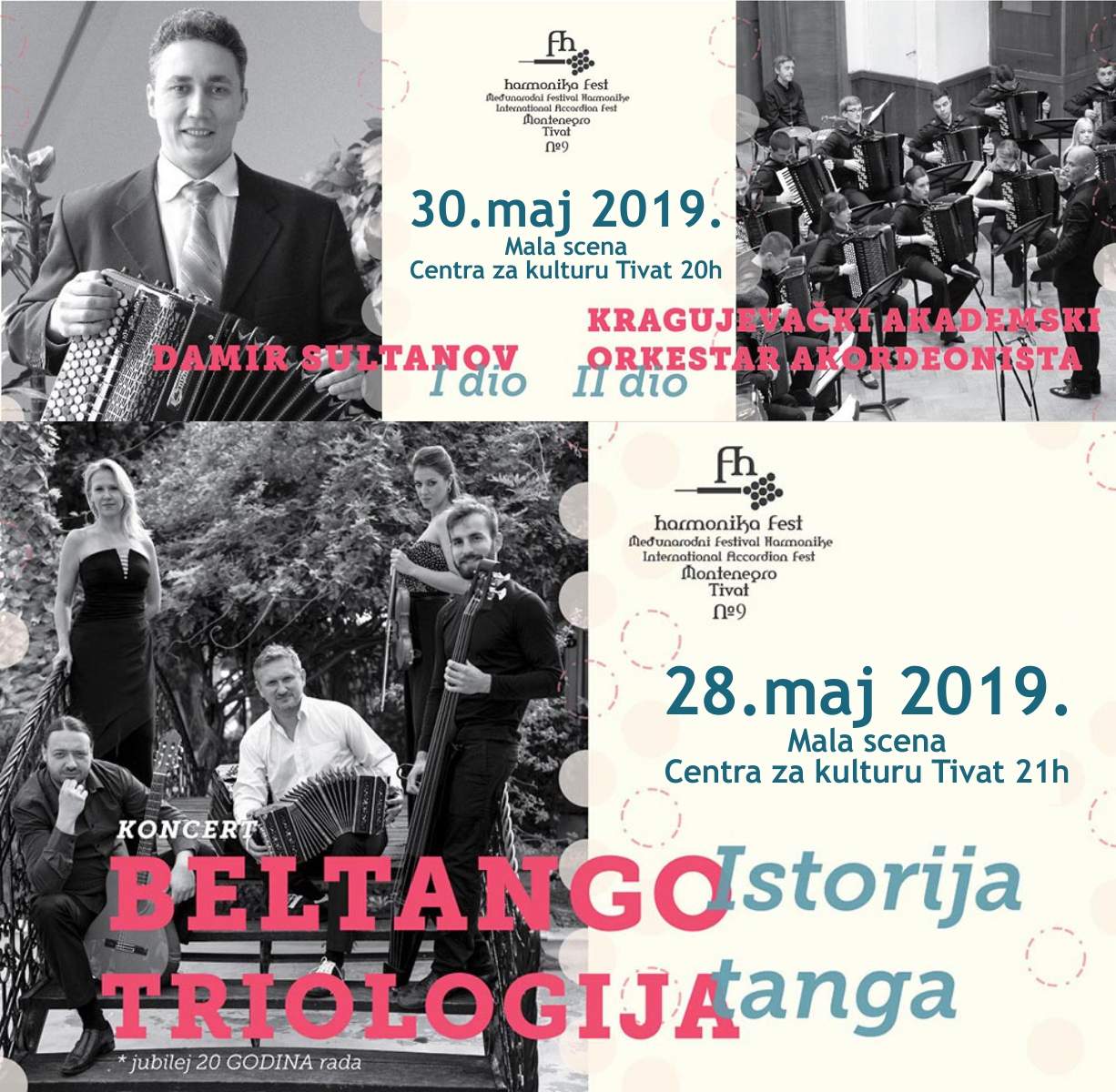 HARMONIKA u Tivtu 28.maja – 31.maj 2019.g. – Centar za kulturu Tivat